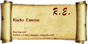 Radu Emese névjegykártya